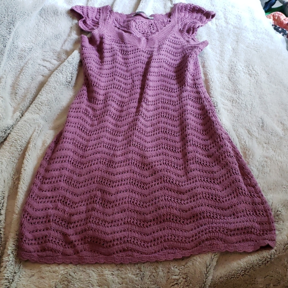 Large mauve Athleta crocheted dress